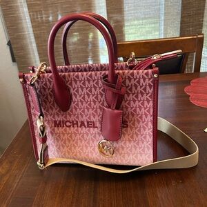 Michael Kors Red and Pink Ombre Satchel